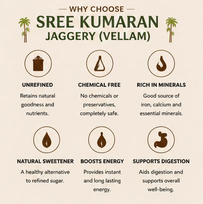 Pure Organic Jaggery (Vellam) - Sree Kumaran Foods