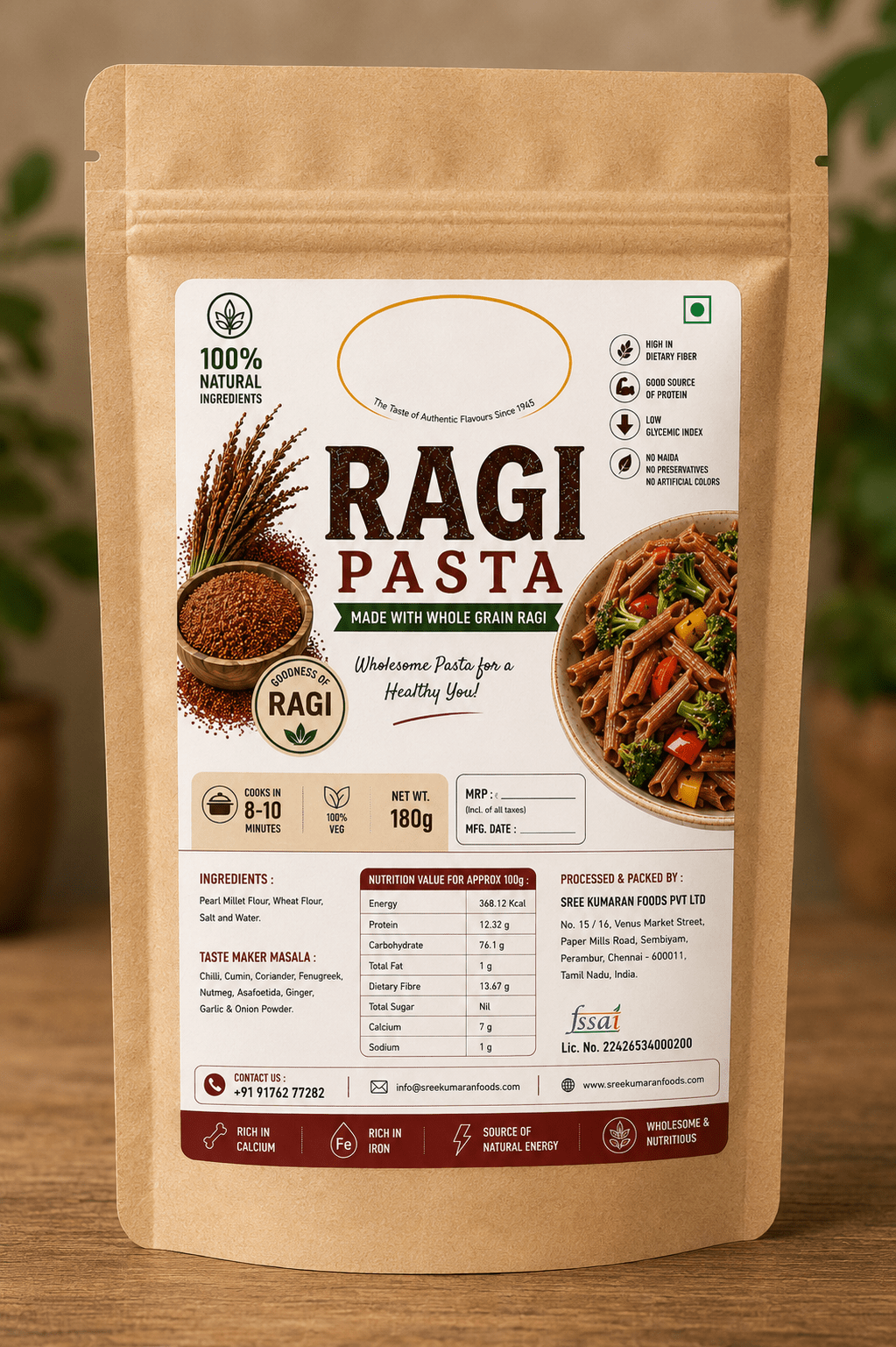 Ragi Pasta - Sree Kumaran Foods