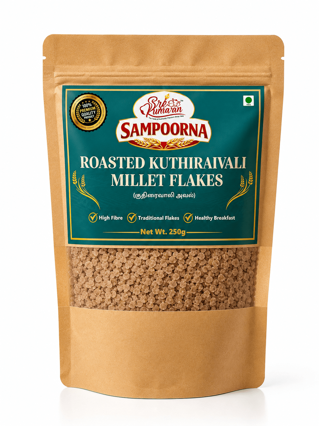 Roasted Kuthiraivali (Barnyard Millet) Flakes - Sree Kumaran Foods