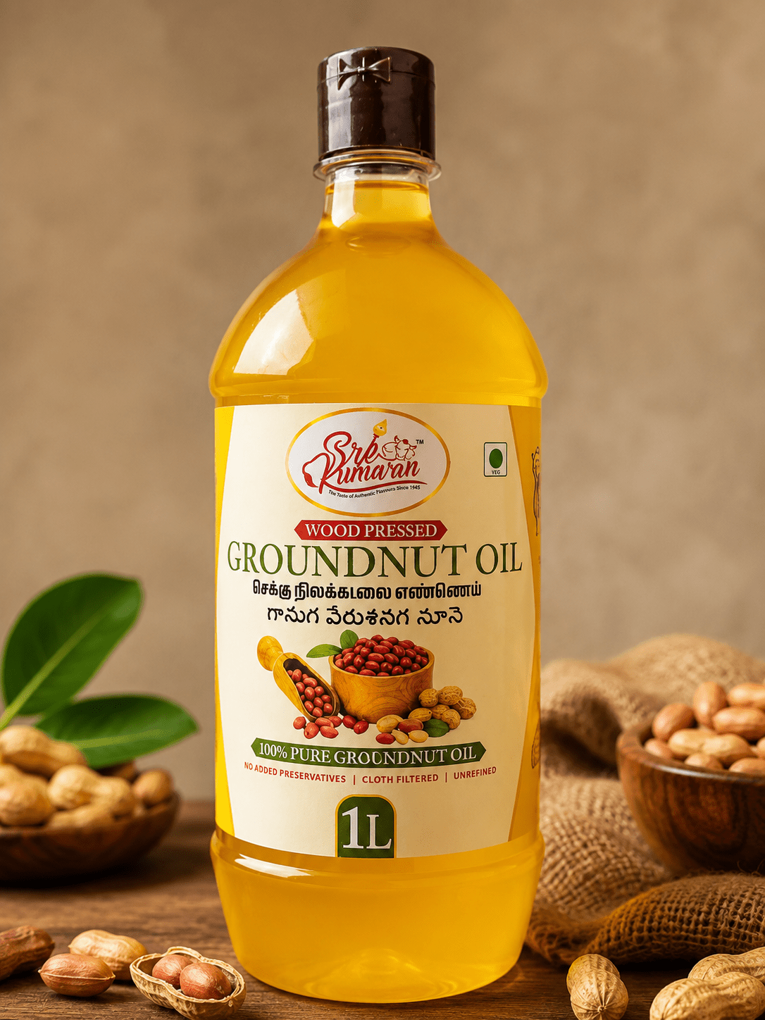 Wood Pressed Groundnut Oil - Sree Kumaran Foods