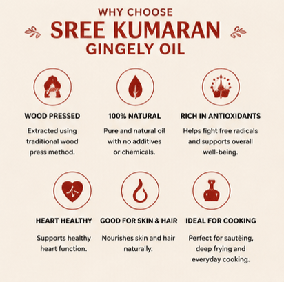 Wood Pressed Sesame Oil (Nallennai) - Sree Kumaran Foods